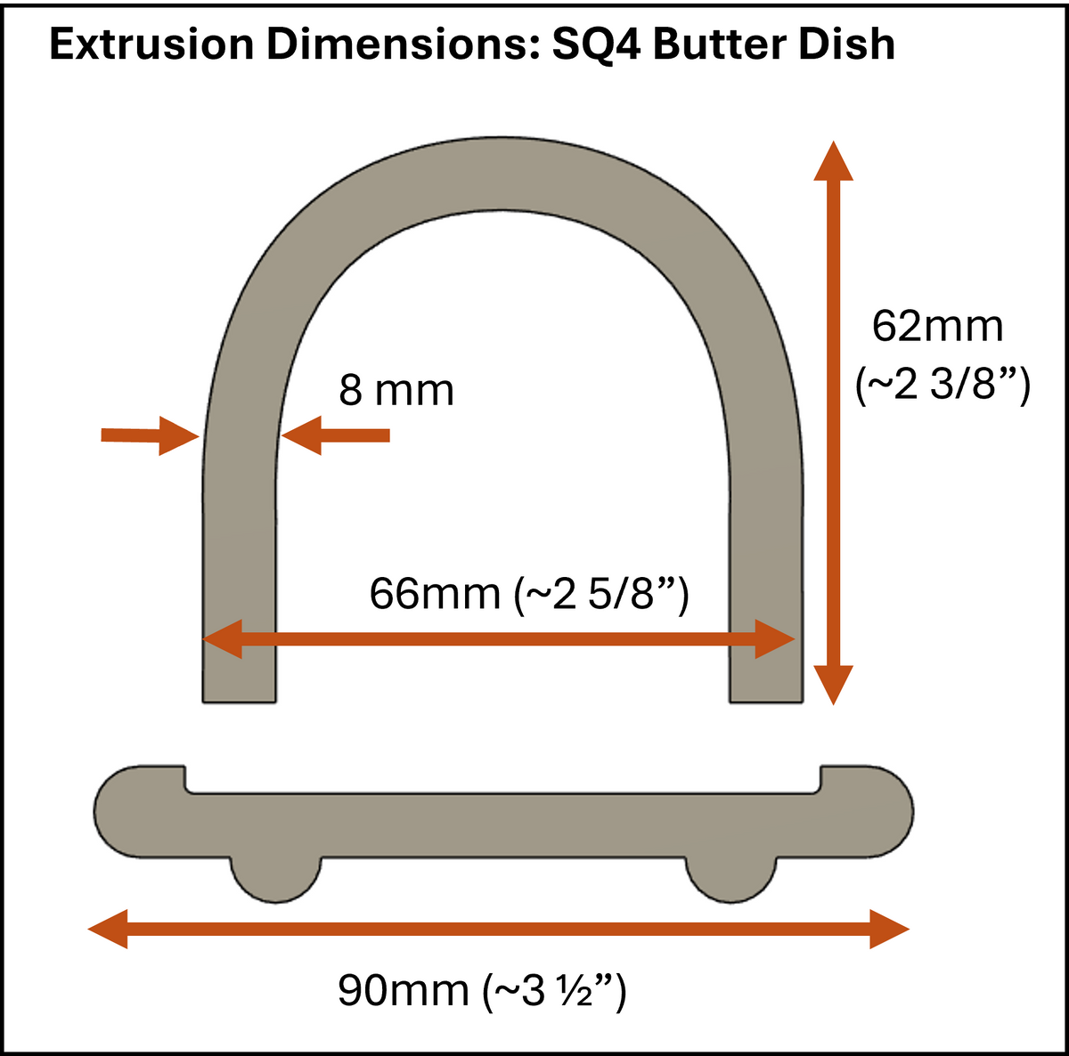 Square Butter Dish - Clay Extruder Die