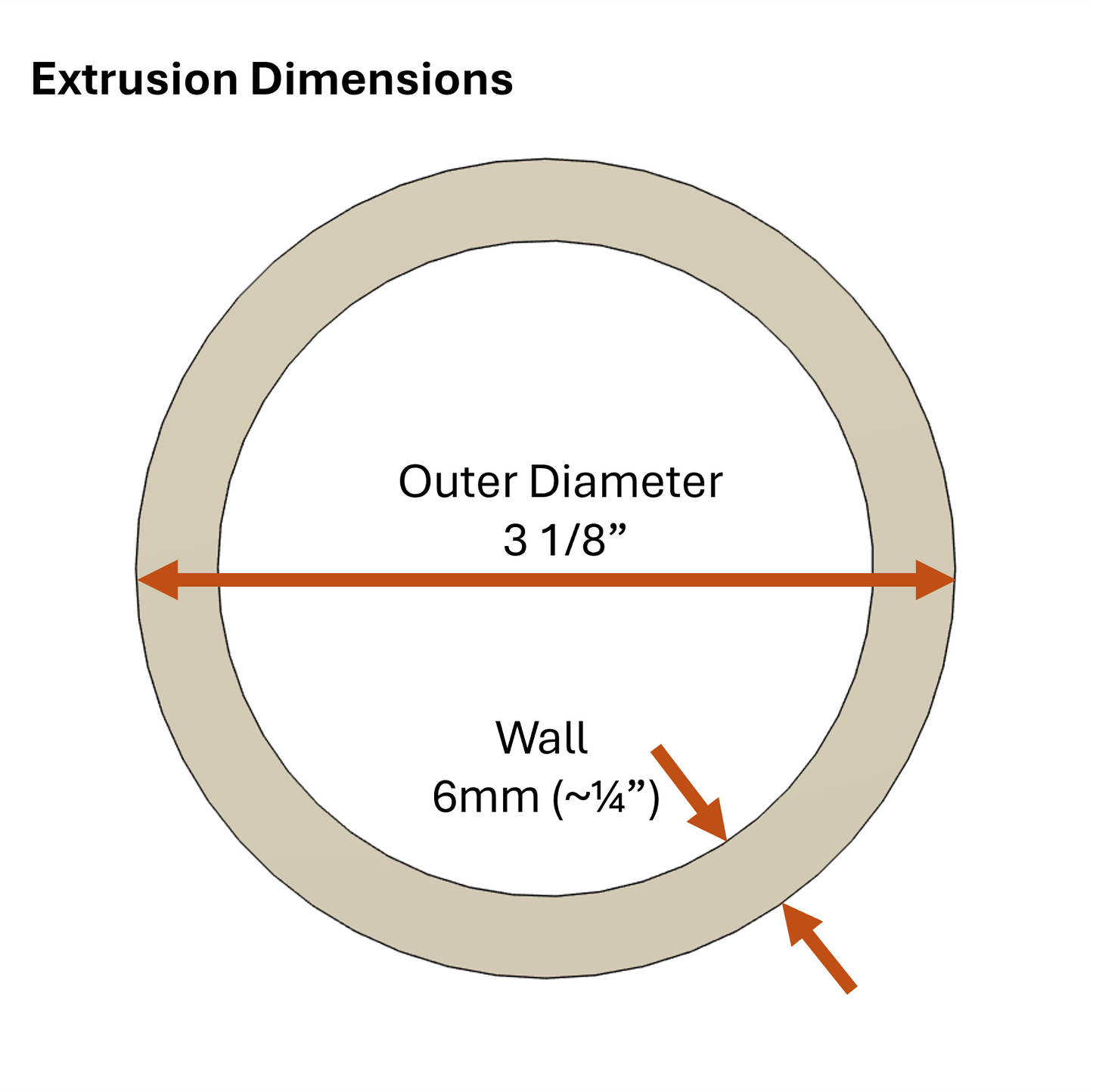 Square Die for Circular Extrusions