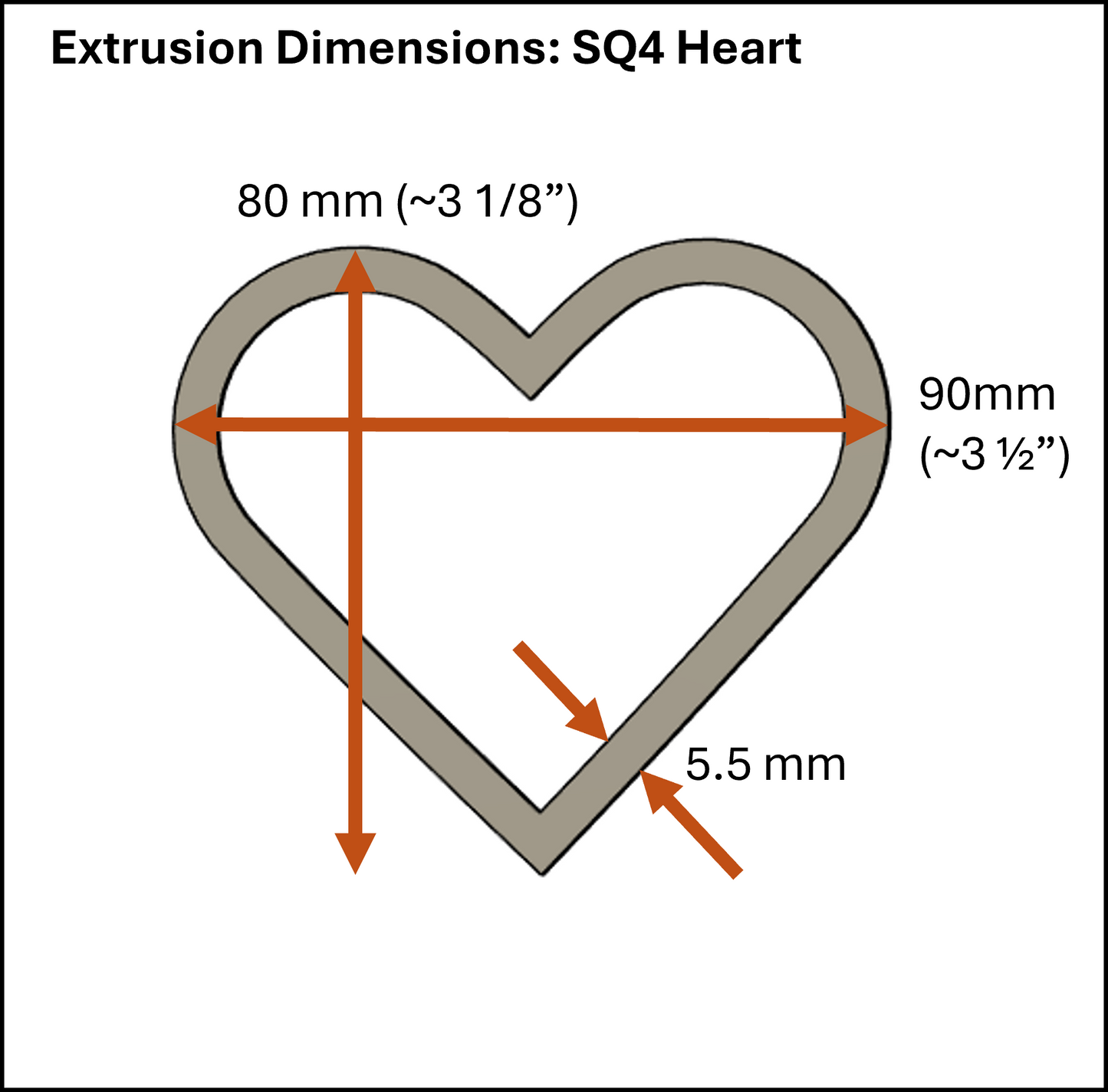 Square Heart Extruder Die