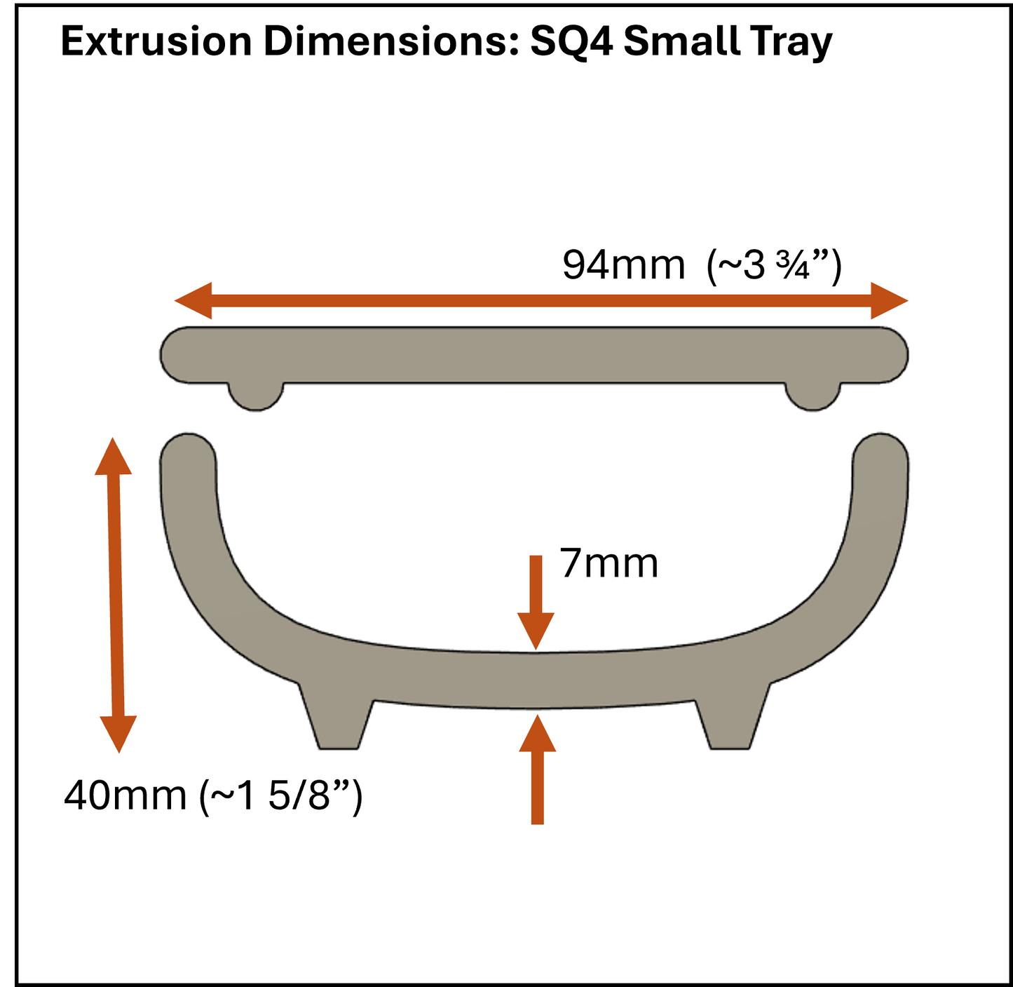 Square Small Tray - Clay Extrusion Die