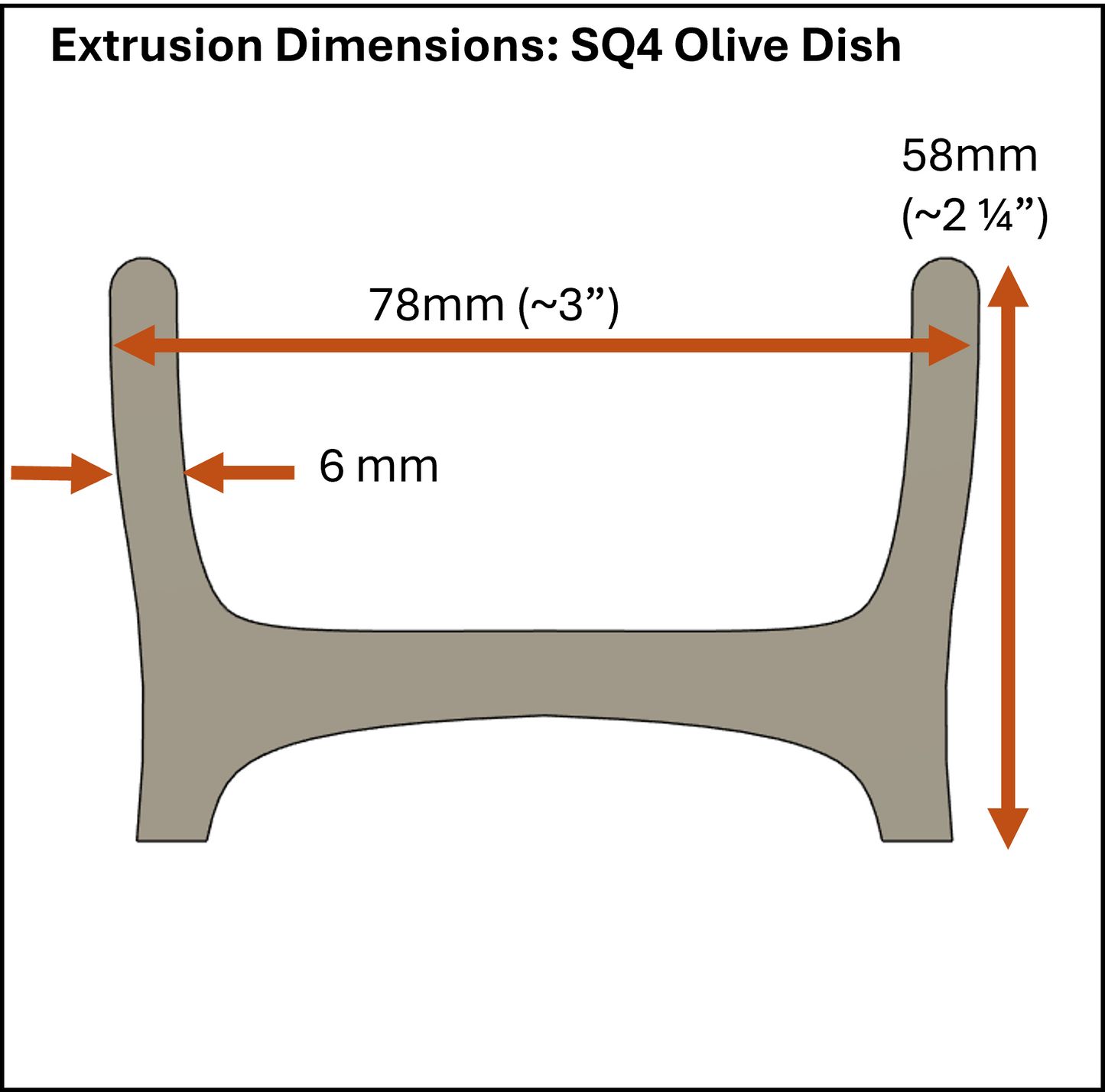 Square Olive Dish - Clay Extrusion Die
